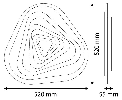 Nástěnné designové led svítidlo -Yvette s dálkovým ovládáním